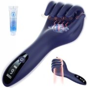Male sex toys premium vibrator with LCD display on white background