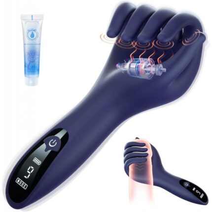 Male sex toys premium vibrator with LCD display on white background