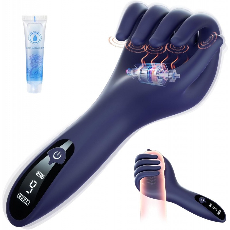 Male sex toys premium vibrator with LCD display on white background