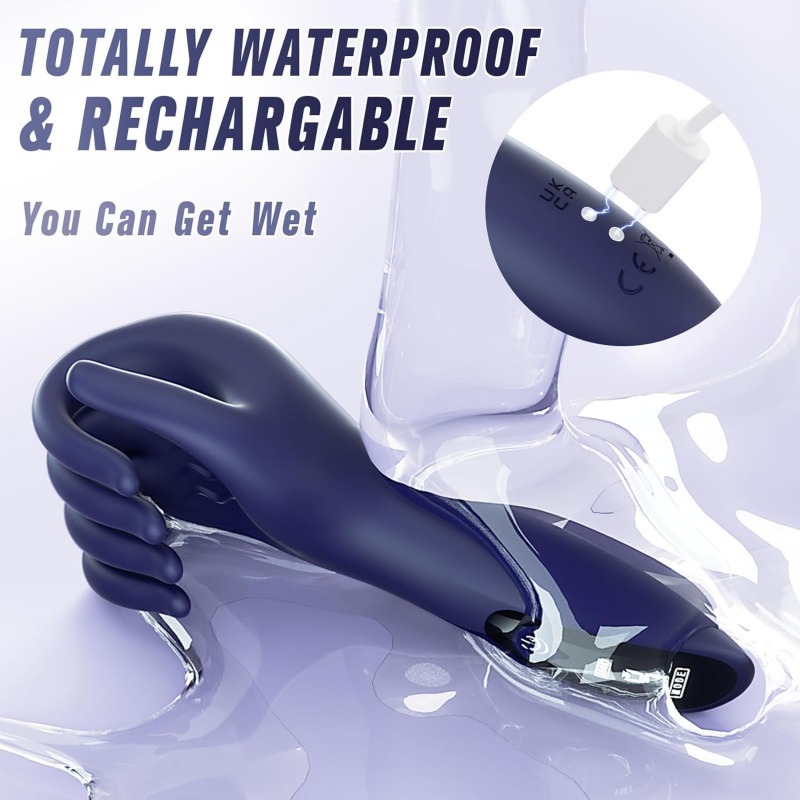 Male sex toys premium vibrator showing finger-shaped design and silicone texture