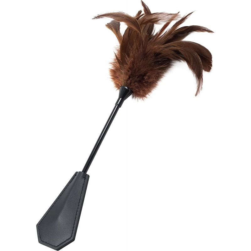 feather teasers stick with faux feather and leather tip