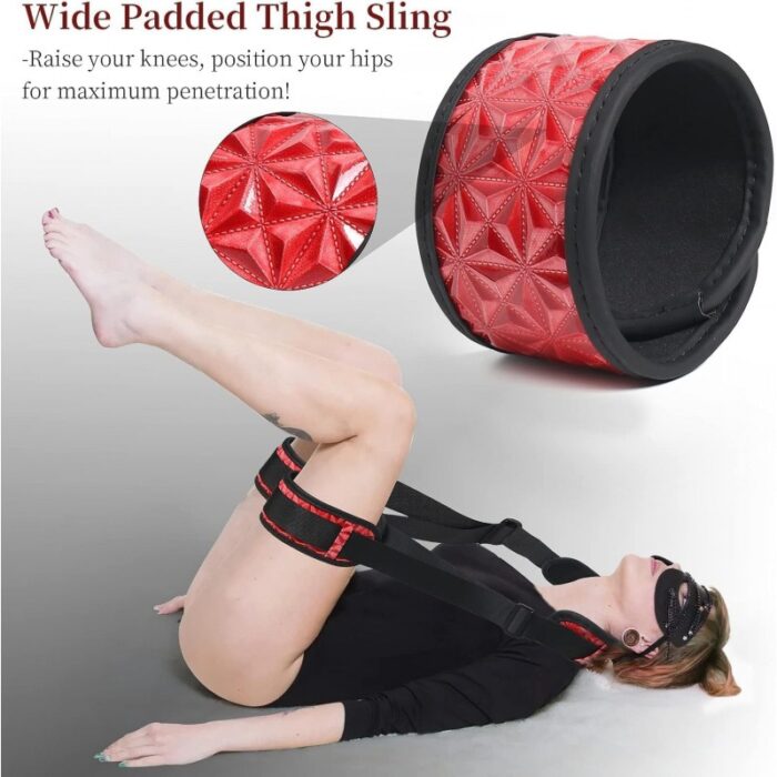 Premium Bondage Restraints Set – Adjustable Wrist & Thigh Cuffs for Discreet Intimate Play - Image 4