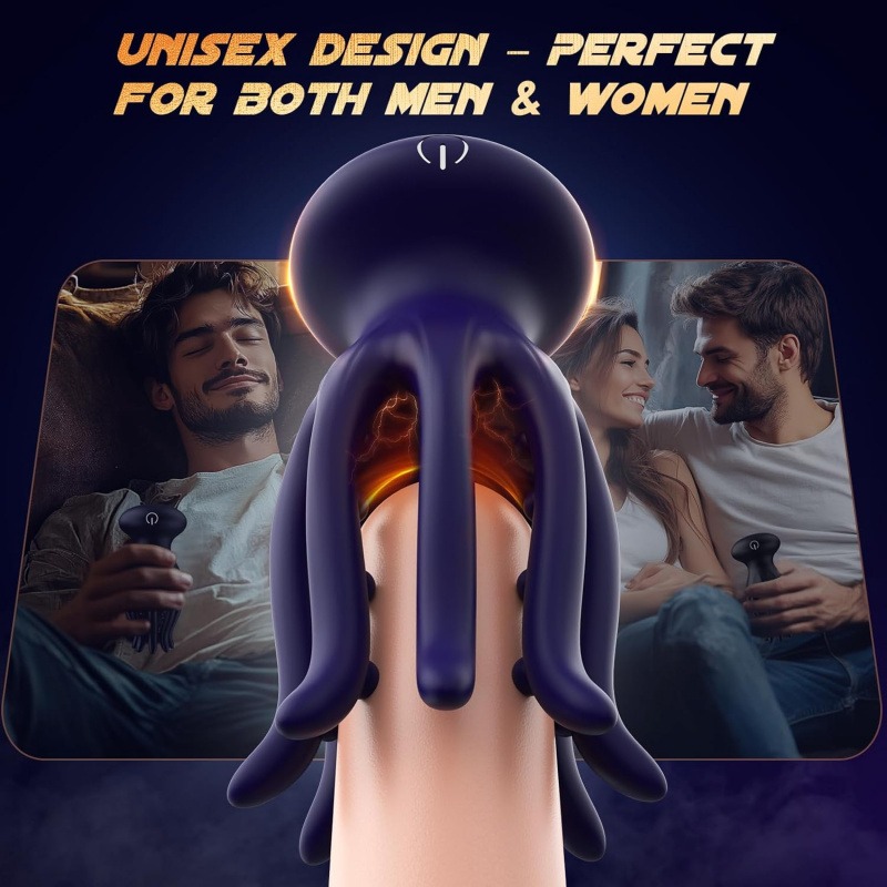 Male sex toys 10-mode blue silicone vibrator on display