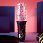 Automatic Male Masturbator premium 3-in-1 device on white background